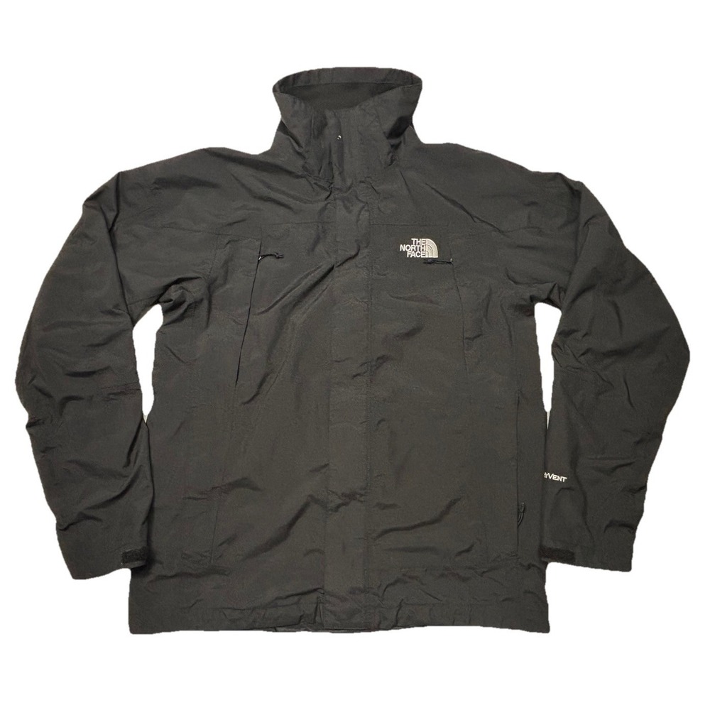 The North Face HyVent Rain Jacket Black Waterproof Shell Men's Small